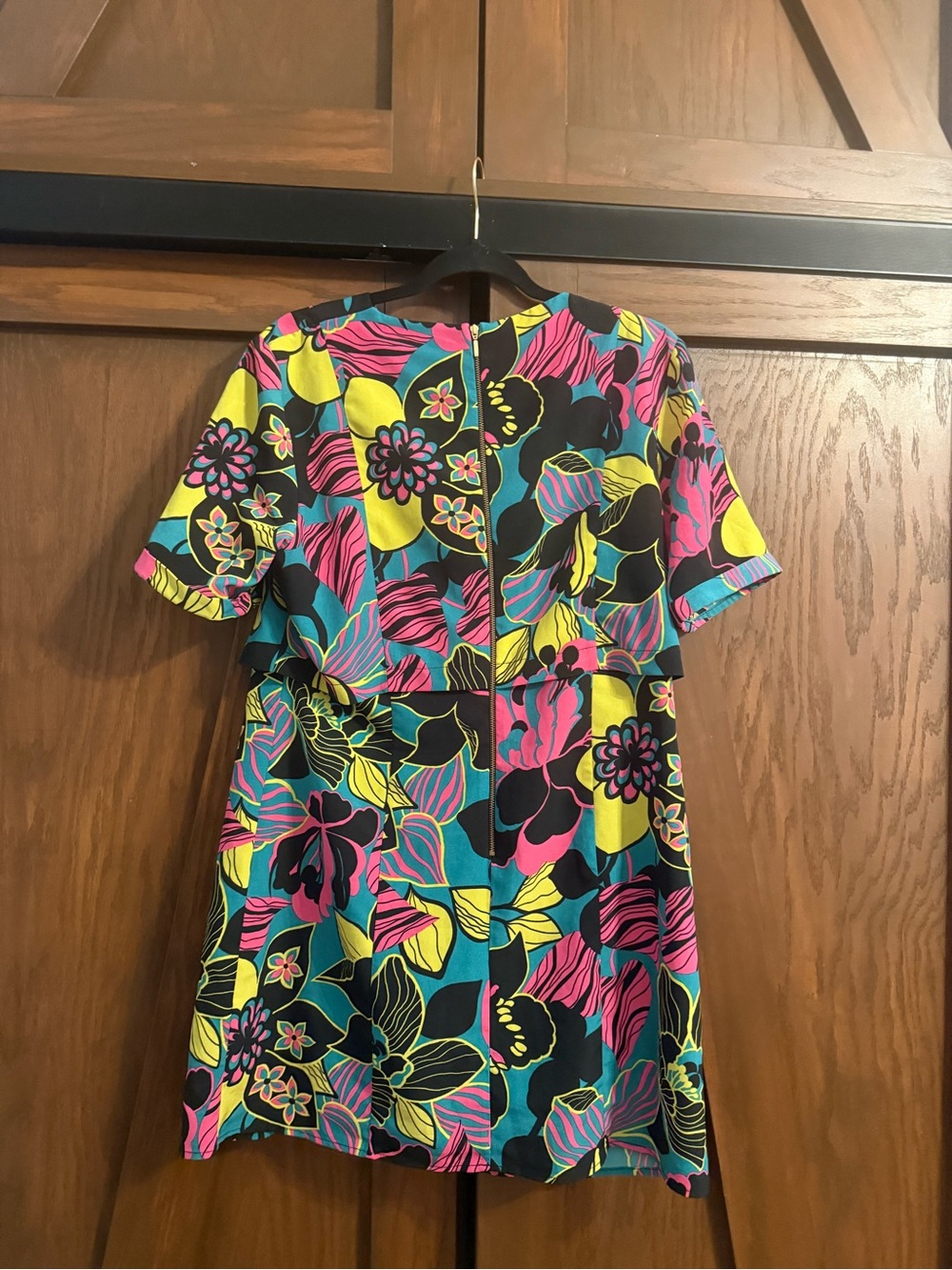 V by Very Neon Tropical Floral Shift Dress US‎ 12/ UK 16 Over Bodice - Picture 2 of 4